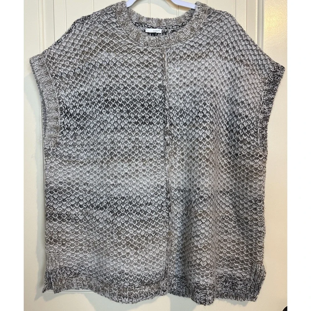 Pure Jill Sleeveless Oversized Sweater Poncho Size M L Mohair Wool‎ Chunky Knit